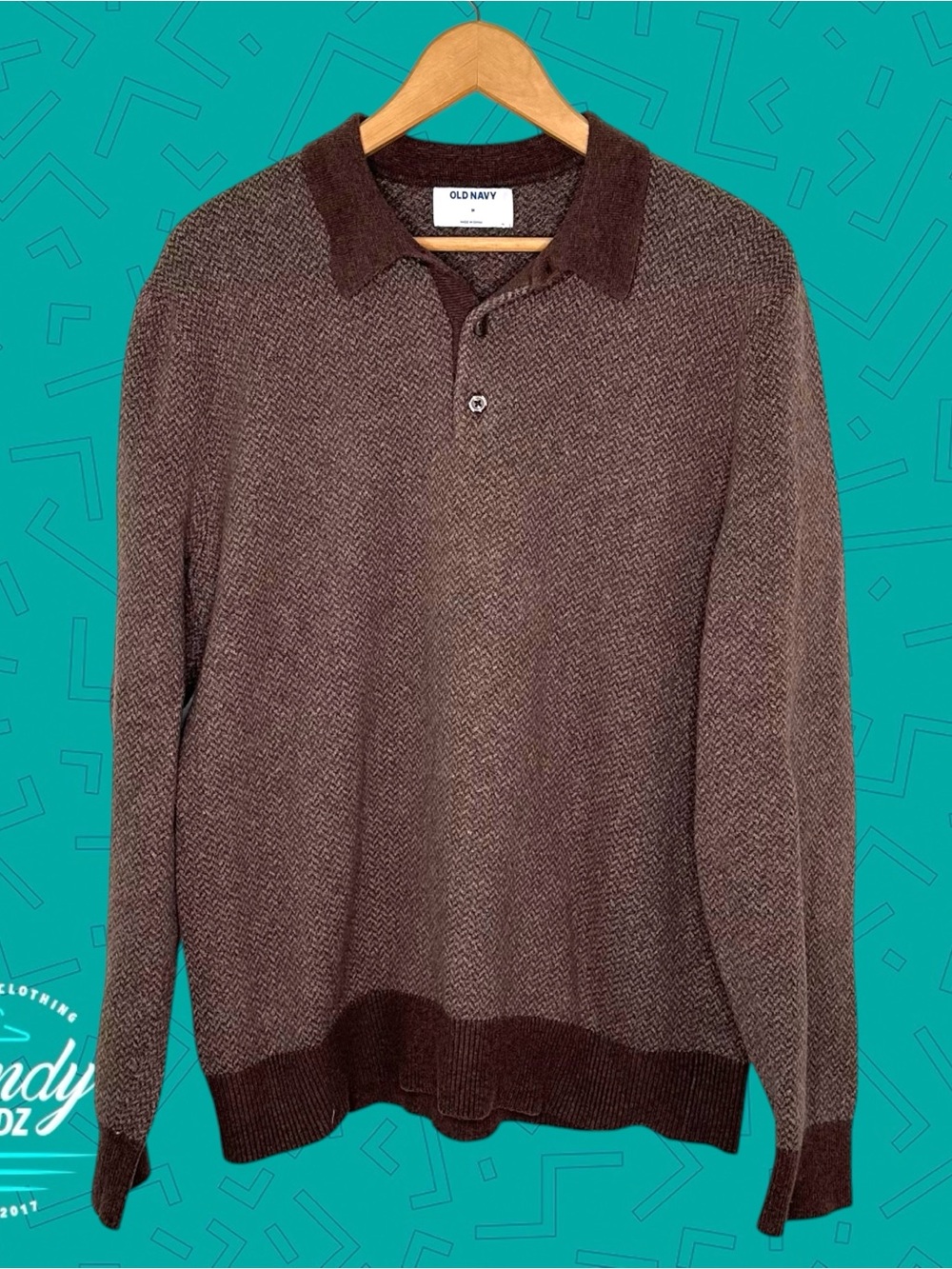 Old Navy Herringbone Polo Sweater - Picture 3 of 7